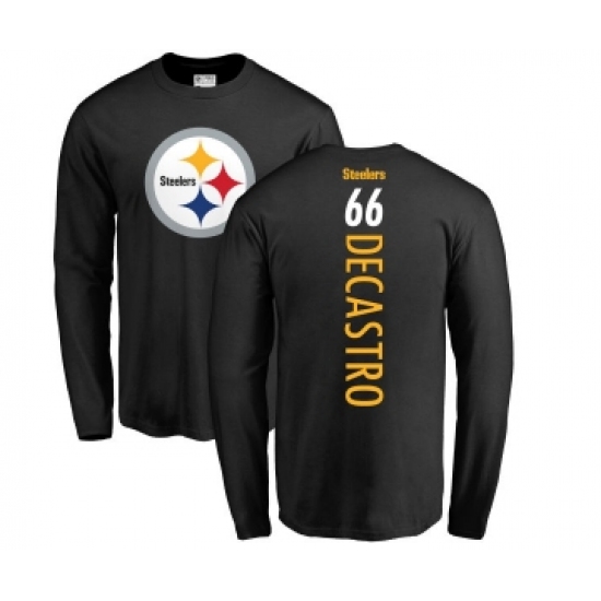 Football Pittsburgh Steelers #66 David DeCastro Black Backer Long Sleeve T-Shirt - ujerseystore