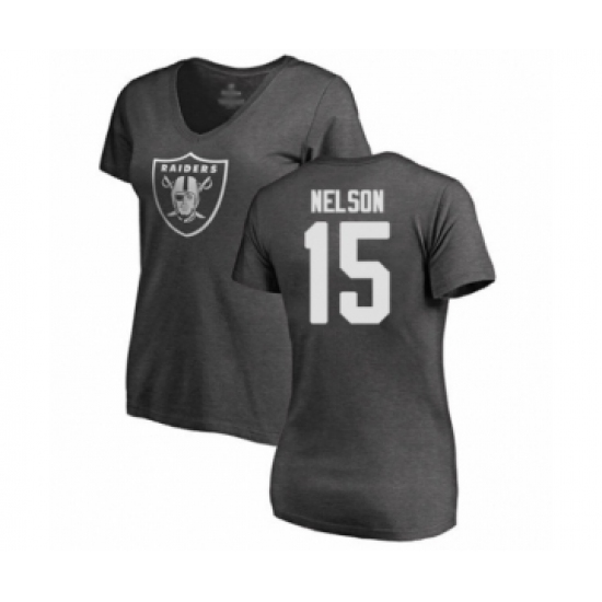 Football Women's Oakland Raiders #15 J. Nelson Ash One Color T-Shirt - ujerseystore
