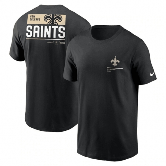 Men's New Orleans Saints Black Team Incline T Shirt - ujerseystore