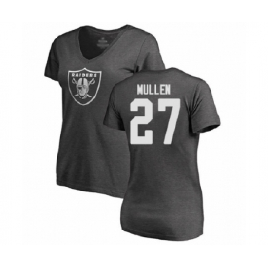 Football Women's Oakland Raiders #27 Trayvon Mullen Ash One Color T-Shirt - ujerseystore