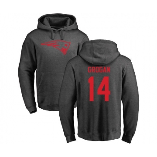 Football New England Patriots #14 Steve Grogan Ash One Color Pullover Hoodie - ujerseystore