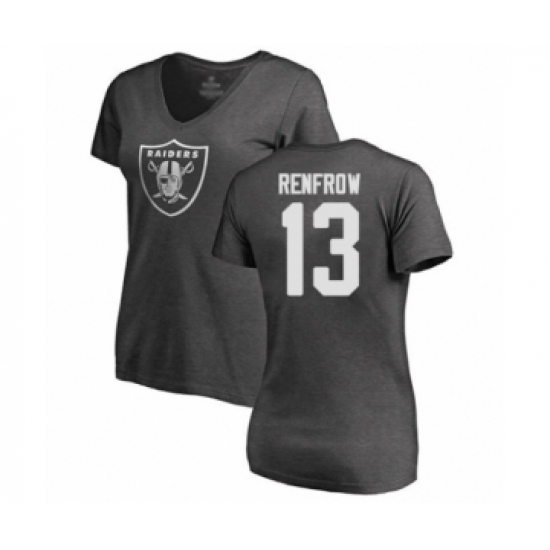 Football Women's Oakland Raiders #13 Hunter Renfrow Ash One Color T-Shirt - ujerseystore
