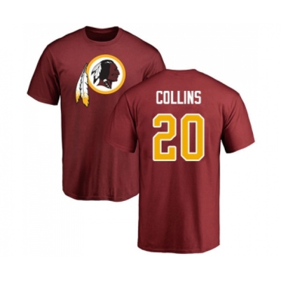 Football Washington Redskins #20 Landon Collins Maroon Name & Number Logo T-Shirt - ujerseystore