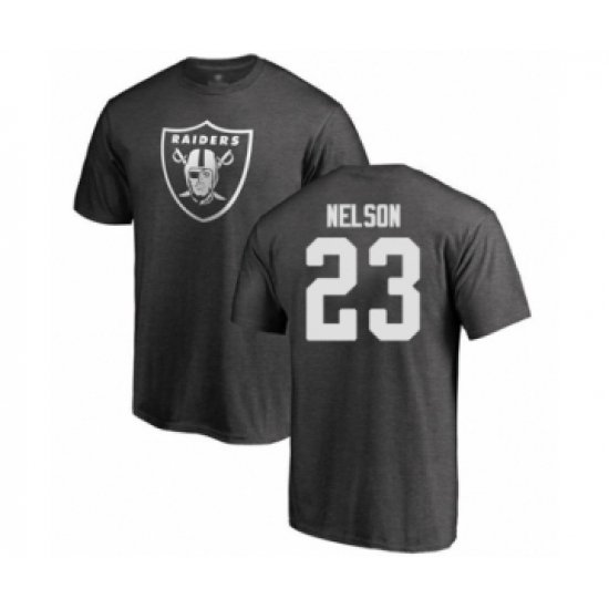 Football Oakland Raiders #23 Nick Nelson Ash One Color T-Shirt - ujerseystore