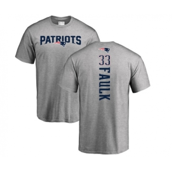 Football New England Patriots #33 Kevin Faulk Ash Backer T-Shirt - ujerseystore