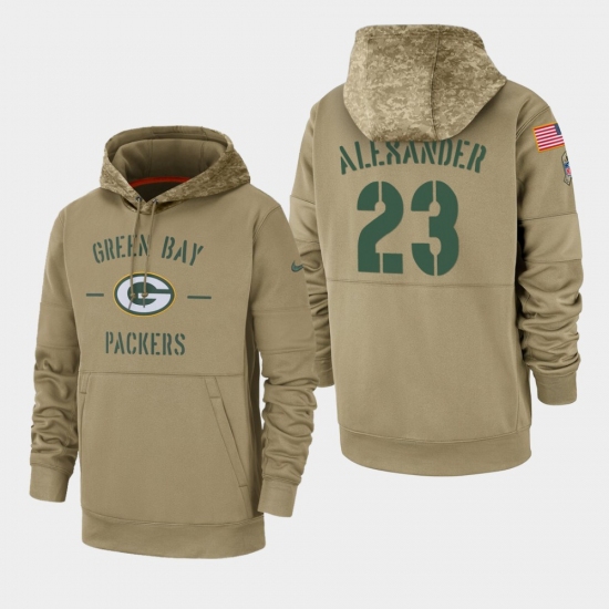 Men's Green Bay Packers #23 Jaire Alexander Green Bay Packers 2019 Salute to Service Sideline Therma Pullover Hoodie - Tan - ujerseystore