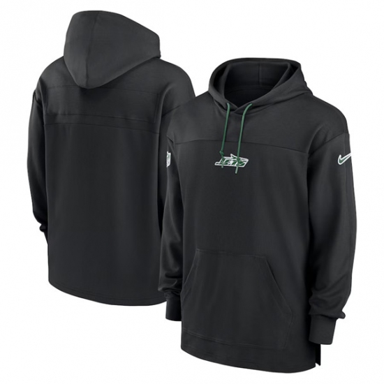 Men's New York Jets Black Performance Pullover Hoodie - ujerseystore