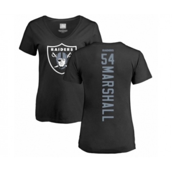 Football Women's Oakland Raiders #54 Brandon Marshall Black Backer T-Shirt - ujerseystore
