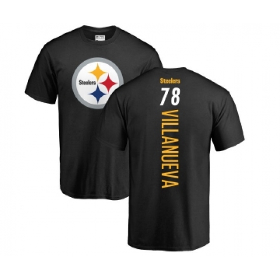 Football Pittsburgh Steelers #78 Alejandro Villanueva Black Backer T-Shirt - ujerseystore