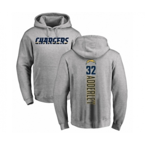 Football Los Angeles Chargers #32 Nasir Adderley Ash Backer Pullover Hoodie - ujerseystore