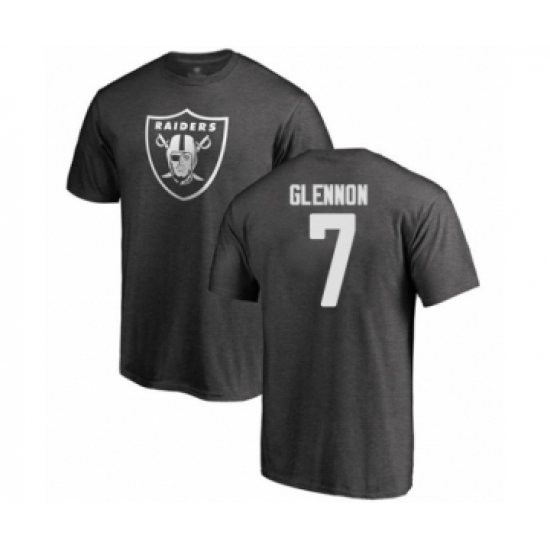 Football Oakland Raiders #7 Mike Glennon Ash One Color T-Shirt - ujerseystore