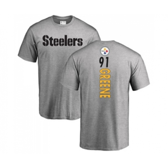Football Pittsburgh Steelers #91 Kevin Greene Ash Backer T-Shirt - ujerseystore