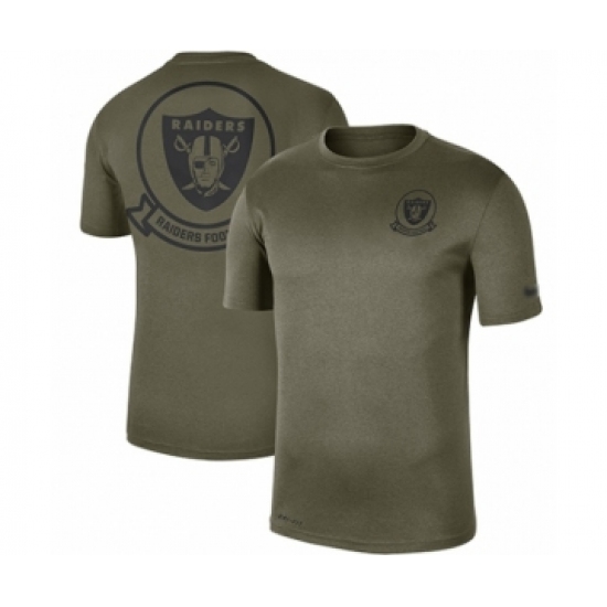 Football Men's Oakland Raiders Olive 2019 Salute to Service Sideline Seal Legend Performance T-Shirt - ujerseystore