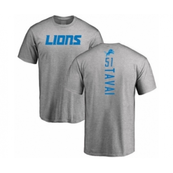 Football Detroit Lions #51 Jahlani Tavai Ash Backer T-Shirt - ujerseystore