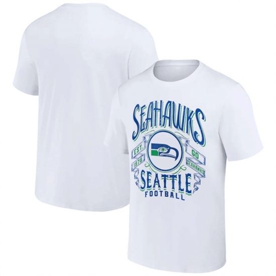 Men's Seattle Seahawks White X Darius Rucker Collection Vintage Football T Shirt - ujerseystore
