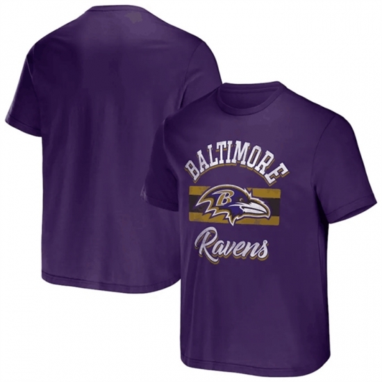 Men's Baltimore Ravens Purple X Darius Rucker Collection Stripe T Shirt - ujerseystore
