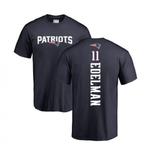 Football New England Patriots #11 Julian Edelman Navy Blue Backer T-Shirt - ujerseystore