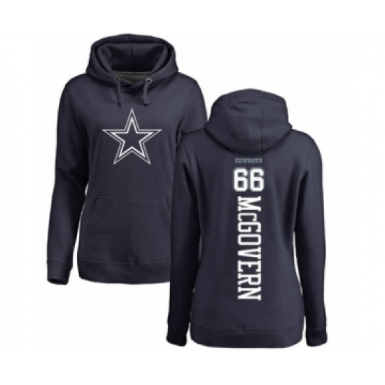 Football Women's Dallas Cowboys #66 Connor McGovern Navy Blue Backer Pullover Hoodie - ujerseystore