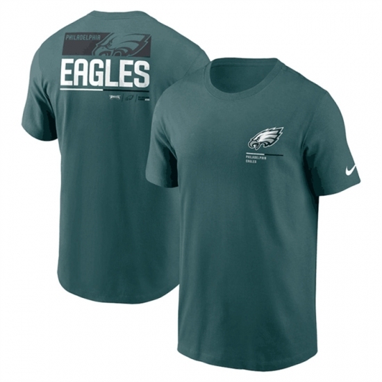 Men's Philadelphia Eagles Green Team Incline T Shirt - ujerseystore