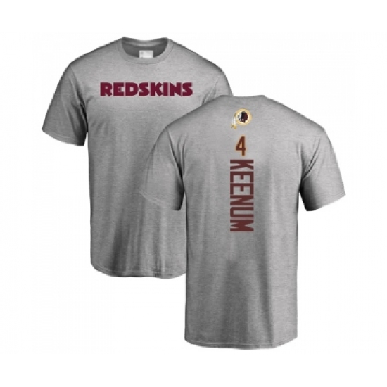 Football Washington Redskins #4 Case Keenum Ash Backer T-Shirt - ujerseystore
