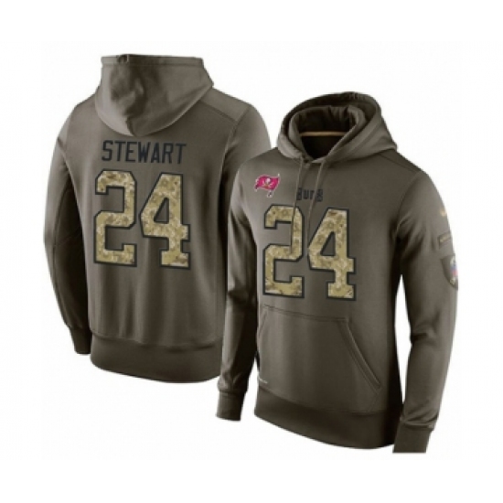 Football Men's Tampa Bay Buccaneers #24 Darian Stewart Green Salute To Service Pullover Hoodie - ujerseystore