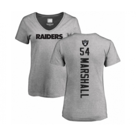 Football Women's Oakland Raiders #54 Brandon Marshall Ash Backer T-Shirt - ujerseystore