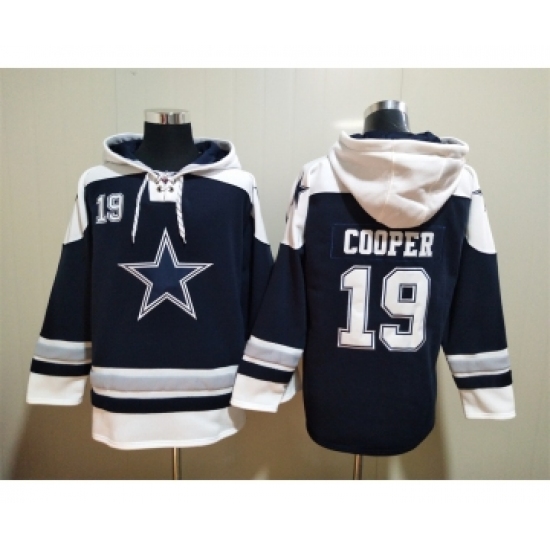 Men's Dallas Cowboys #19 Amari Cooper Navy Blue Ageless Must Have Lace Up Pullover Hoodie - ujerseystore