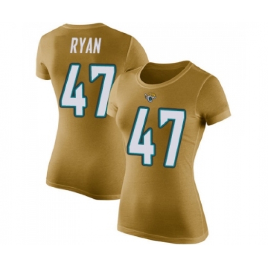 Football Women's Jacksonville Jaguars #47 Jake Ryan Gold Rush Pride Name & Number T-Shirt - ujerseystore