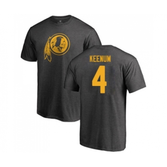 Football Washington Redskins #4 Case Keenum Ash One Color T-Shirt - ujerseystore
