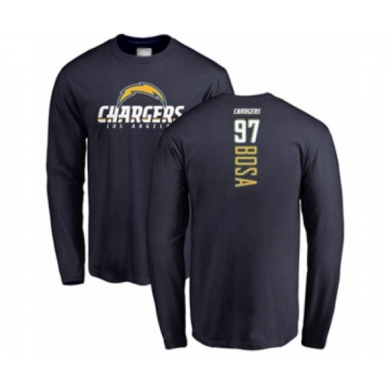 Football Los Angeles Chargers #97 Joey Bosa Navy Blue Backer Long Sleeve T-Shirt - ujerseystore