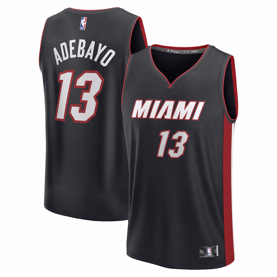Youth Miami Heat Bam Adebayo Fanatics Black Fast Break Replica Player Jersey - Icon Edition - ujerseystore