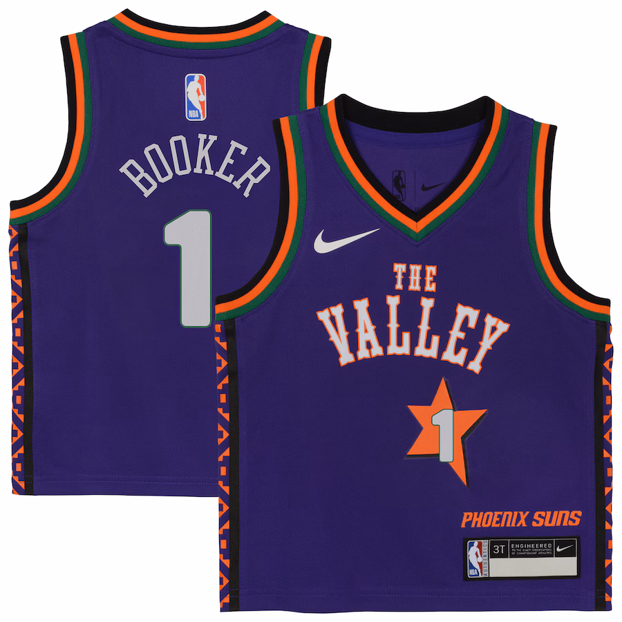 Preschool Phoenix Suns Devin Booker Nike Purple 2024/25 Swingman Player Jersey - City Edition - ujerseystore