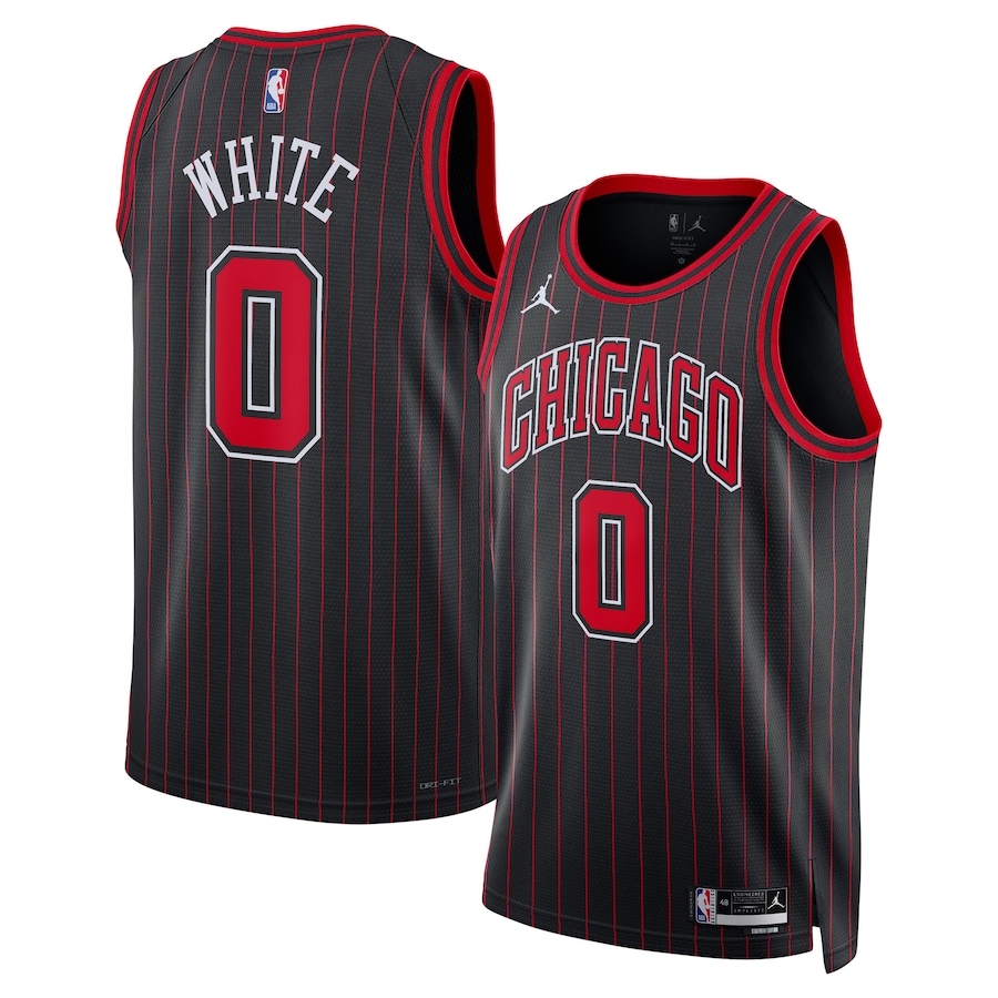 Unisex Chicago Bulls Coby White Jordan Brand Black Swingman Jersey - Statement Edition - ujerseystore