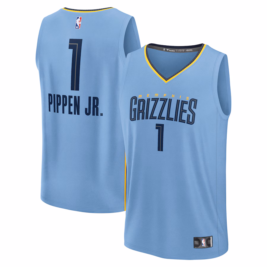 Men's Memphis Grizzlies Scotty Pippen Jr. Fanatics Light Blue Fast Break Replica Player Jersey - Statement Edition - ujerseystore