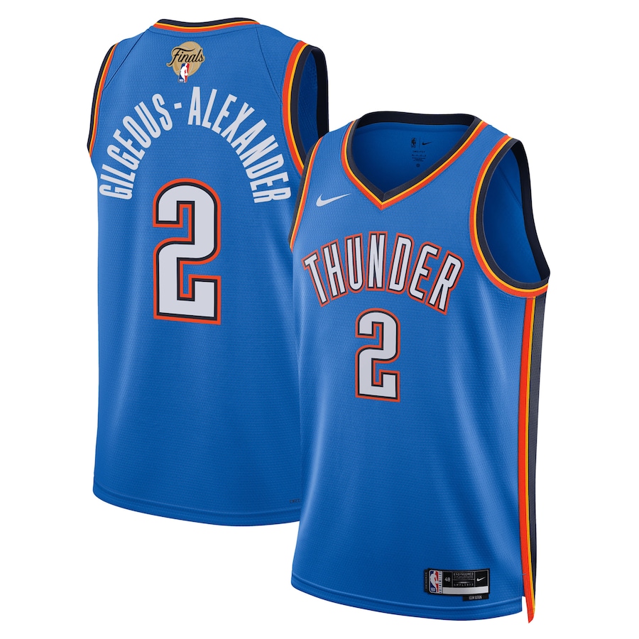 Unisex Oklahoma City Thunder Shai Gilgeous-Alexander Nike Blue 2025 NBA Finals Swingman Jersey - Icon Edition - ujerseystore