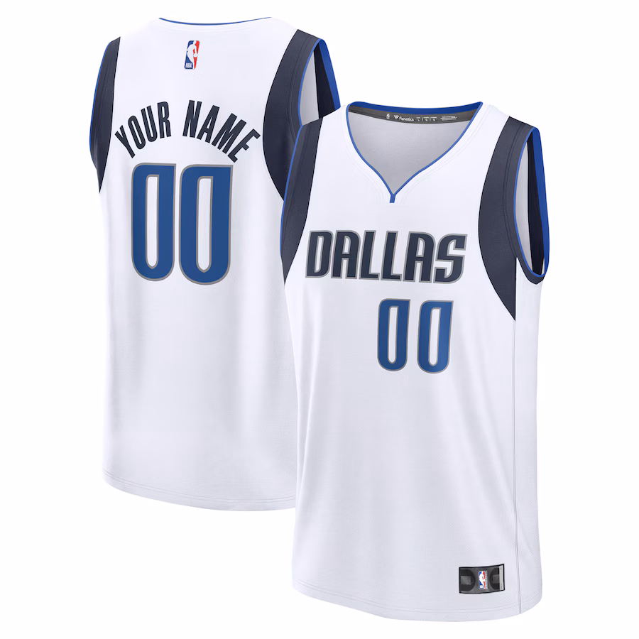 Men's Dallas Mavericks Fanatics White Fast Break Custom Jersey - Association Edition - ujerseystore