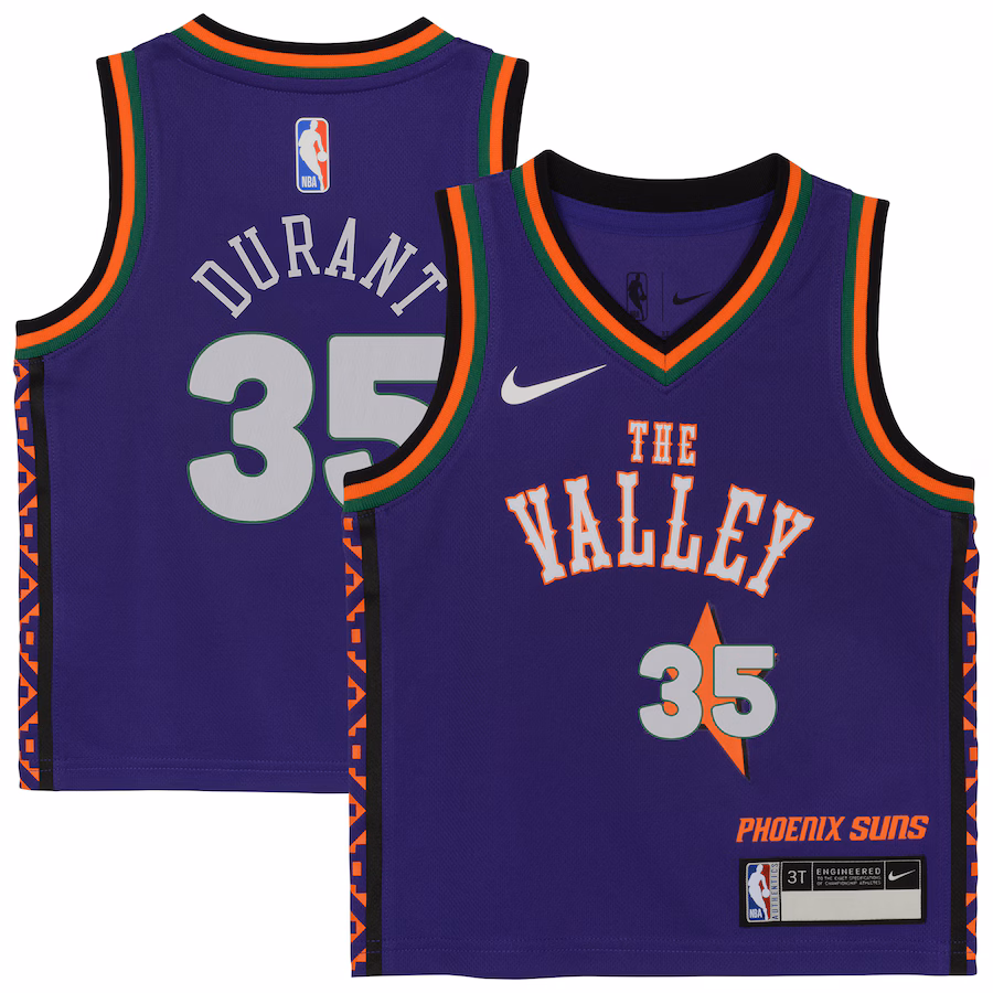 Preschool Phoenix Suns Kevin Durant Nike Purple 2024/25 Swingman Player Jersey - City Edition - ujerseystore