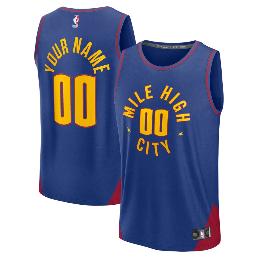 Youth Denver Nuggets Fanatics Blue Fast Break Custom Replica Jersey - Statement Edition - ujerseystore