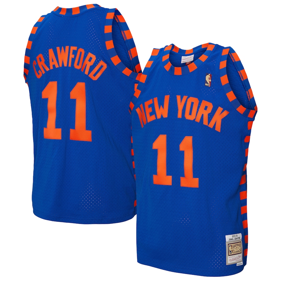 Men's New York Knicks Jamal Crawford Mitchell & Ness Blue 2005/06 Hardwood Classics Swingman Jersey - ujerseystore