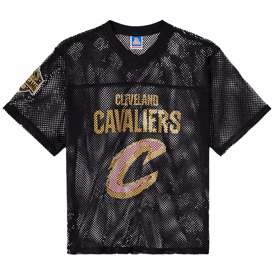Men's Cleveland Cavaliers OVO x NBA Black Mesh Football Fashion Jersey - ujerseystore