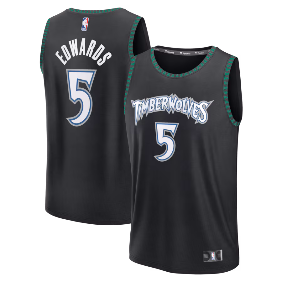 Youth Minnesota Timberwolves Anthony Edwards Fanatics Black Fastbreak Jersey - Classic Edition - ujerseystore