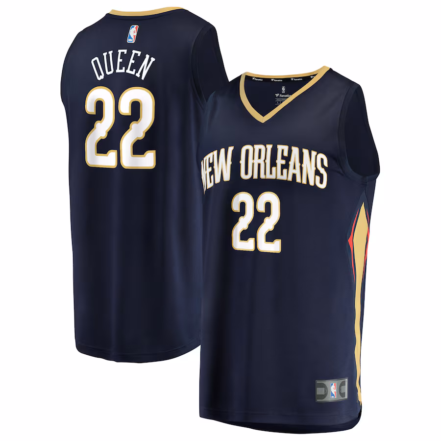 Youth New Orleans Pelicans Derik Queen Fanatics Navy Fast Break Replica Jersey - Icon Edition - ujerseystore
