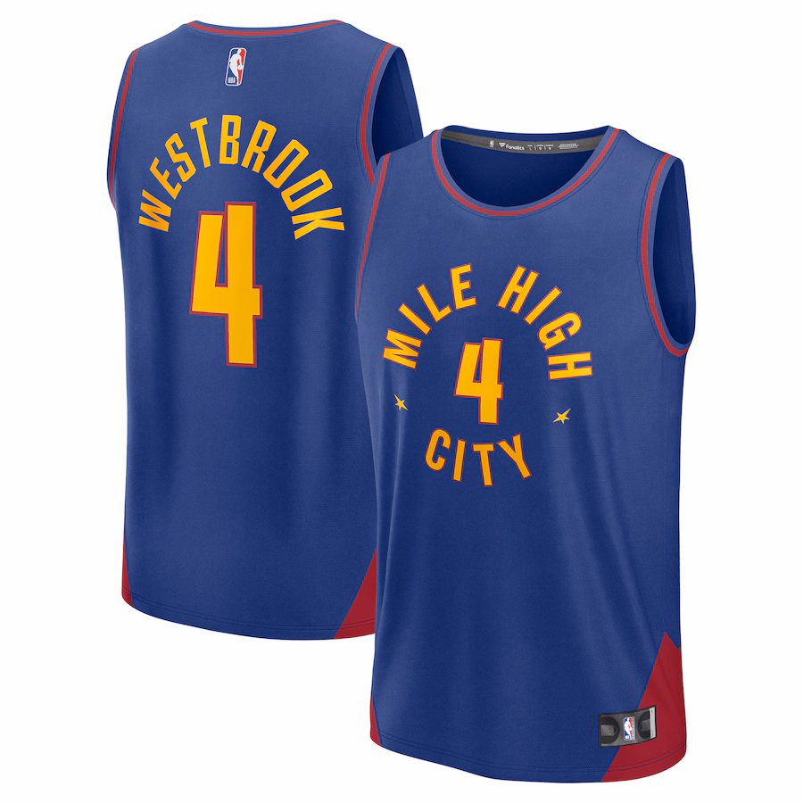 Men's Denver Nuggets Russell Westbrook Fanatics Blue Fast Break Replica Player Jersey - Statement Edition - ujerseystore