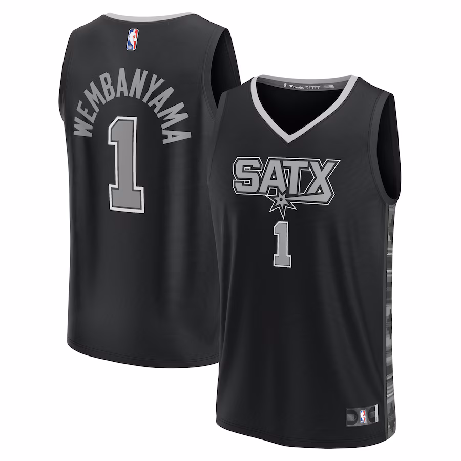 Men's San Antonio Spurs Victor Wembanyama Fanatics Black Fast Break Replica Player Jersey - Statement Edition - ujerseystore