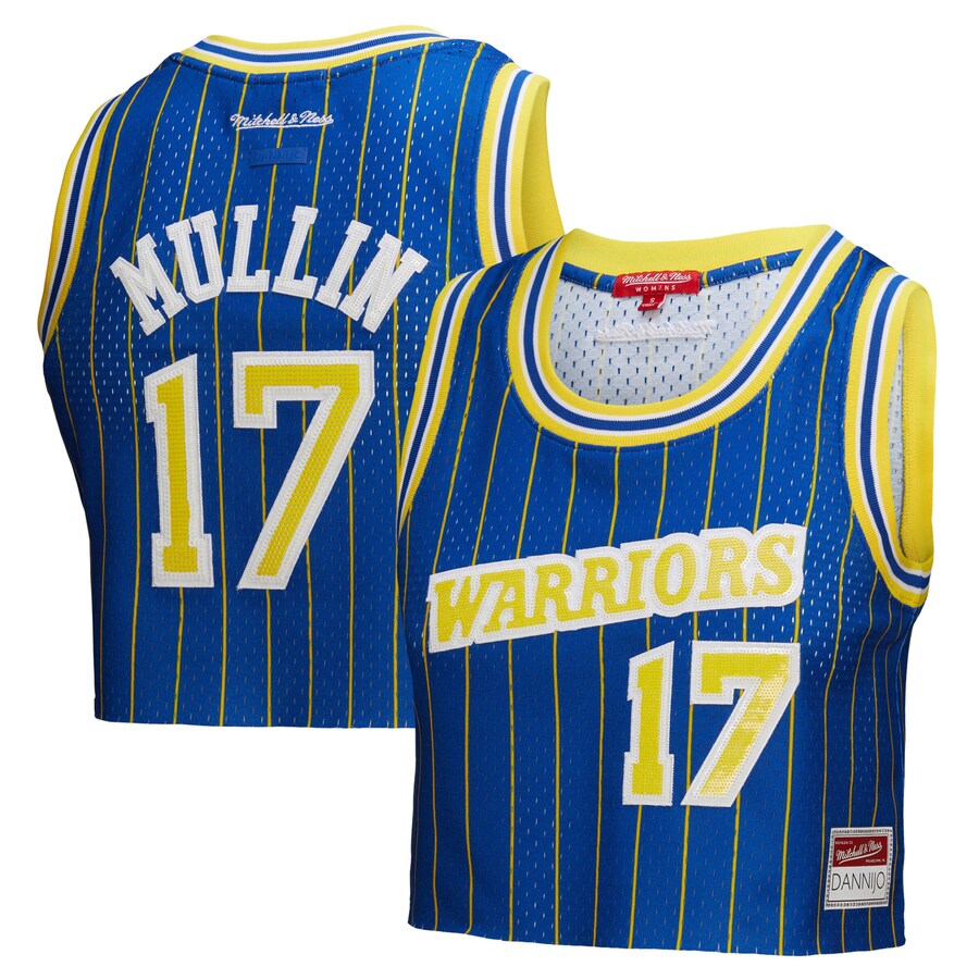 Women's Golden State Warriors Chris Mullin Mitchell & Ness x DANNIJO Royal Fashion Cropped Basketball Jersey - ujerseystore