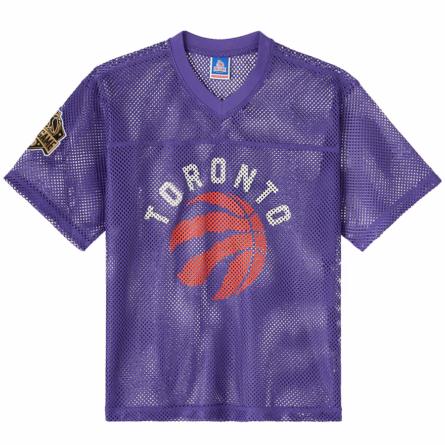 Men's Toronto Raptors OVO x NBA Purple Mesh Football Fashion Jersey - ujerseystore