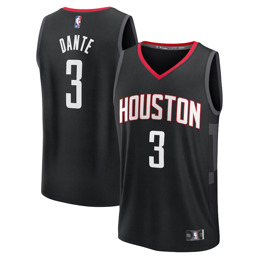 Men's Houston Rockets N'Faly Dante Fanatics Black Fast Break Replica Player Jersey - Statement Edition - ujerseystore