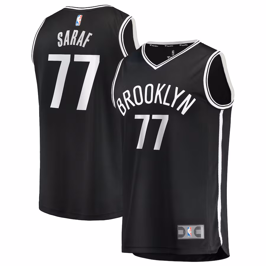 Men's Brooklyn Nets Ben Saraf Fanatics Black Fast Break Replica Jersey - Icon Edition - ujerseystore