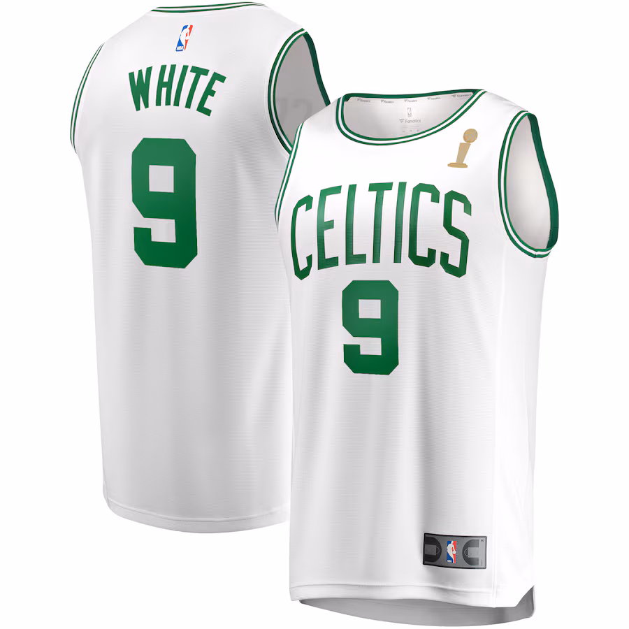 Men's Boston Celtics Derrick White Fanatics White 2024 NBA Finals Champions Fast Break Replica Player Jersey - Association Edition - ujerseystore