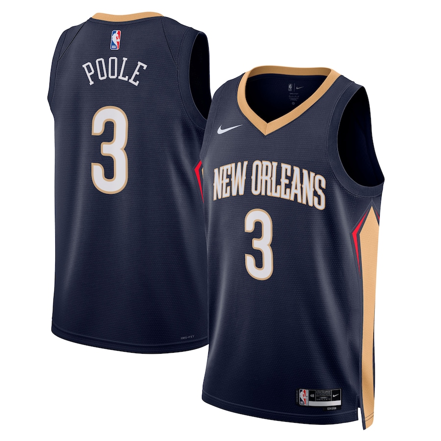Unisex New Orleans Pelicans Jordan Poole Nike Navy Swingman Jersey - Icon Edition - ujerseystore